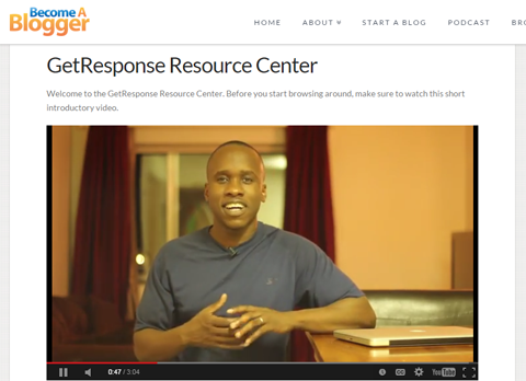 Центърът за ресурси GetResponse е пример за осигуряване на още по-голяма стойност за вашата аудитория. 