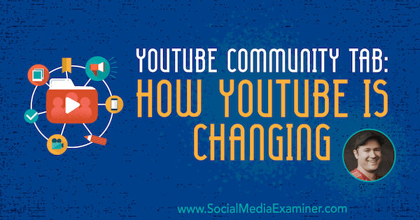 Раздел на общността на YouTube: Как се променя YouTube, включващ прозрения от Тим ​​Шмойер в подкаста за маркетинг на социални медии.