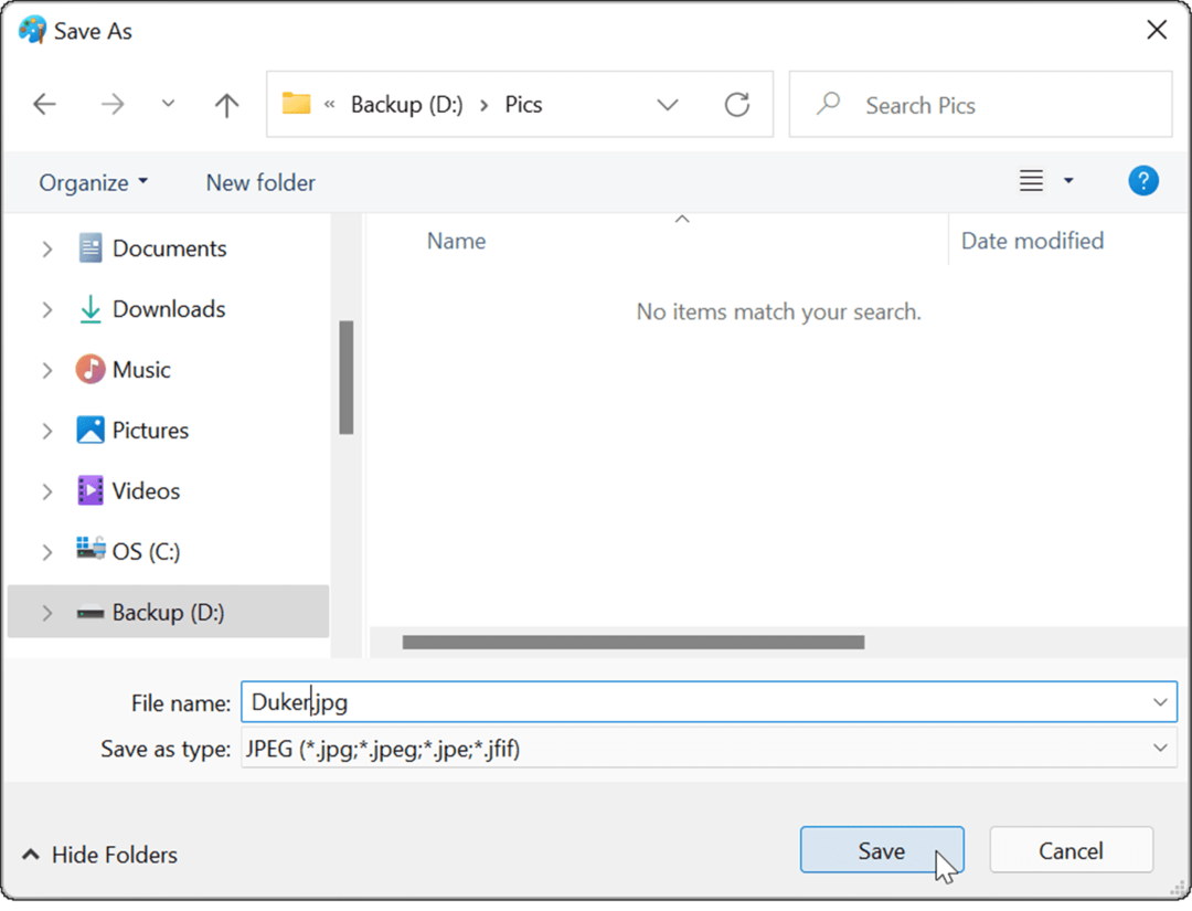 File Explorer конвертира png в jpg на Windows 11