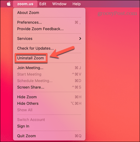 mac uninstall zoom