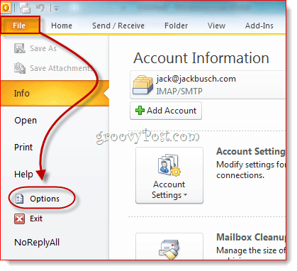 Разкриване на раздела за програмисти в Outlook 2010