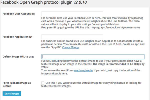 Приставката WP Facebook Open Graph Protocol добавя правилни тагове и стойности към вашия блог, за да увеличи споделянето.