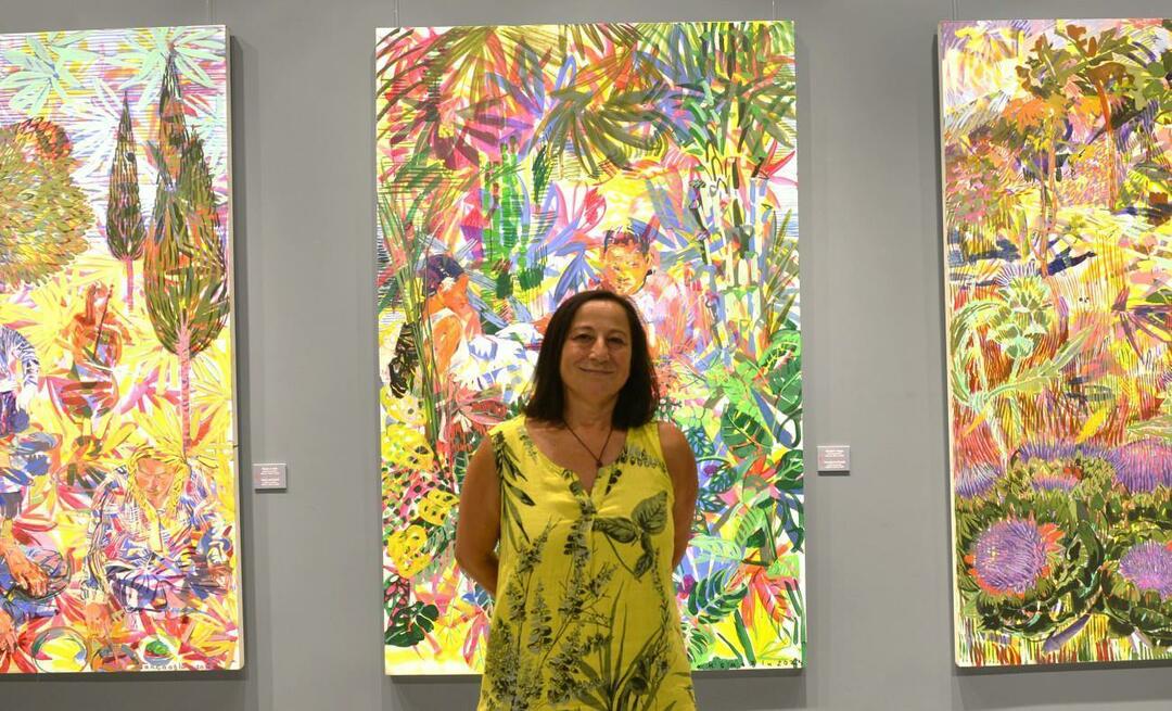Изложбата на картини на Zeliha Akçaoğlu „Secret Gardens“ е в Ziraat Bank Çukurambar Art Gallery