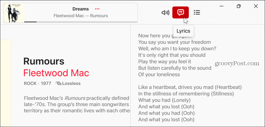 Как да гледате текстове на песни в Apple Music