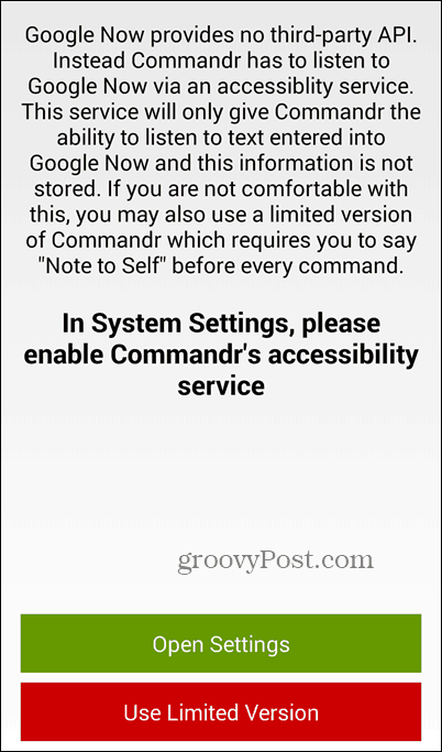 Използвайте Google Now и Commandr, за да включите и изключите функциите