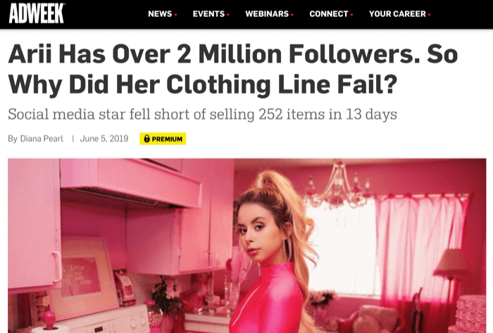 Инфлуенсърът на Instagram Arri с 2 милиона последователи не успя да продаде линия дрехи