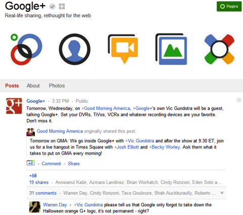 Страници в Google+ - Google+