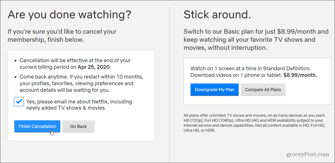 Как да прекратите абонамента си за Netflix