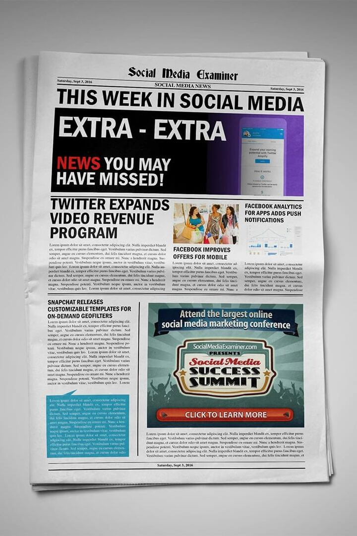 Twitter отваря предварителни видеореклами и споделяне на приходи от видео и други новини в социалните медии за 3 септември 2016 г.