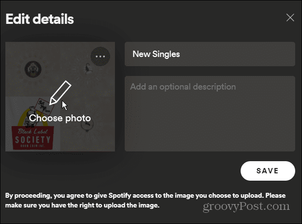 spotify изберете снимка