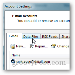как да създадете pst файл за Outlook 2013 - щракнете върху файл с данни
