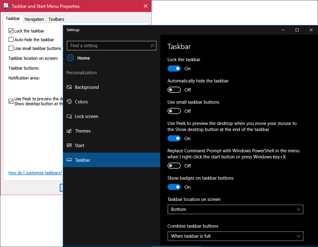 Персонализирайте настройките на лентата на задачите в Windows 10