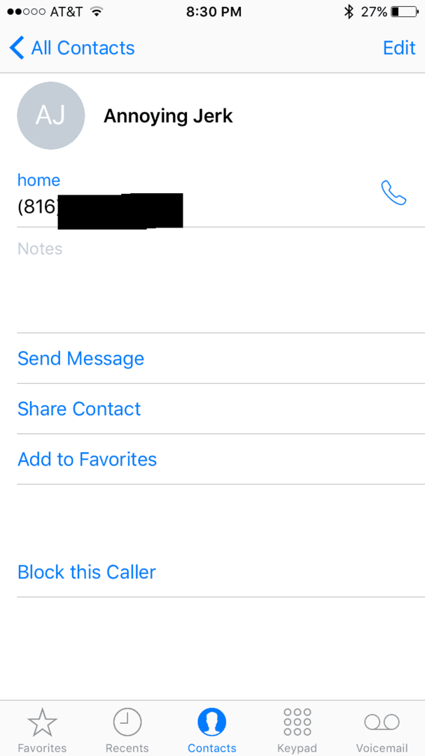 Блокирайте iPhone обаждания 