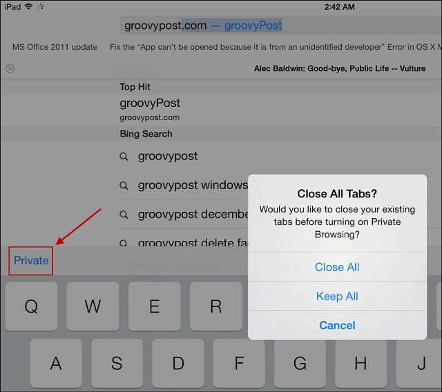 Съвет за iOS 7: Използвайте личното сърфиране на Safari