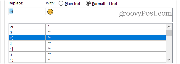 Заменени форматирани текстове в Word на Windows