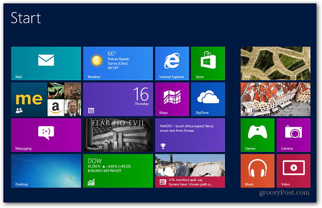 Начален екран на Windows 8
