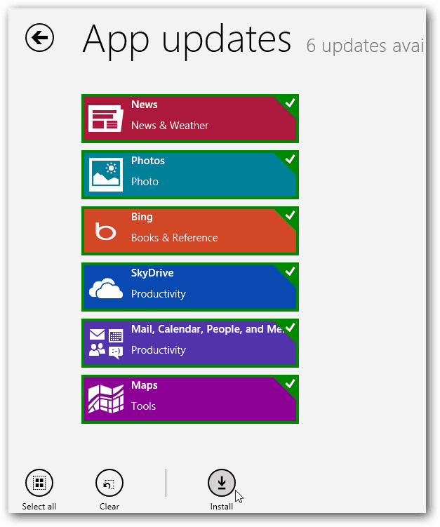 Актуализации на приложения за Windows 8