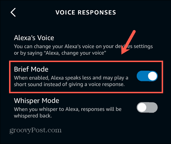 Краткият режим на приложението Alexa е включен