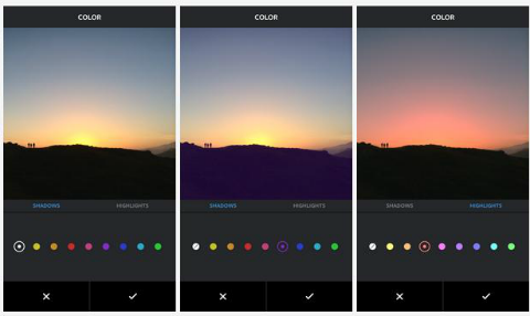 Инструменти за цветно и избледняване на Instagram