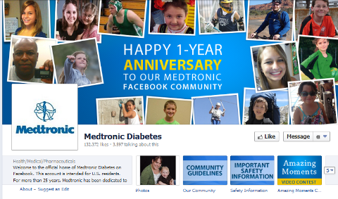 страницата на medtronic facebook