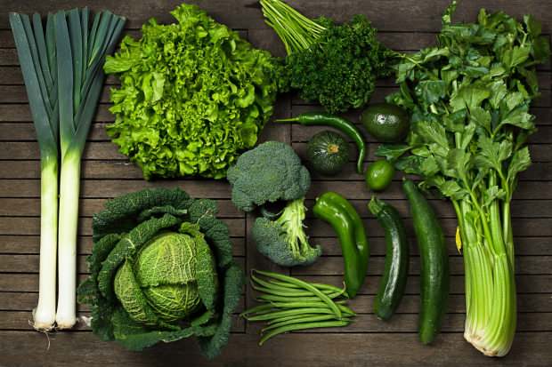 зелените зеленчуци са богати на глутатион