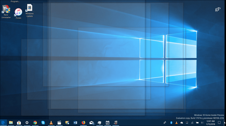Пик на работния плот Windows 10