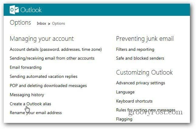 Как да използвате псевдоними на Outlook.com