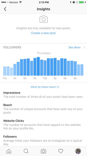 статистика за бизнес профила в instagram