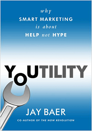 Това е екранна снимка на корицата на книгата за Youtility от Jay Baer.