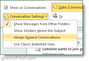 Настройки за разговор в Outlook 2010