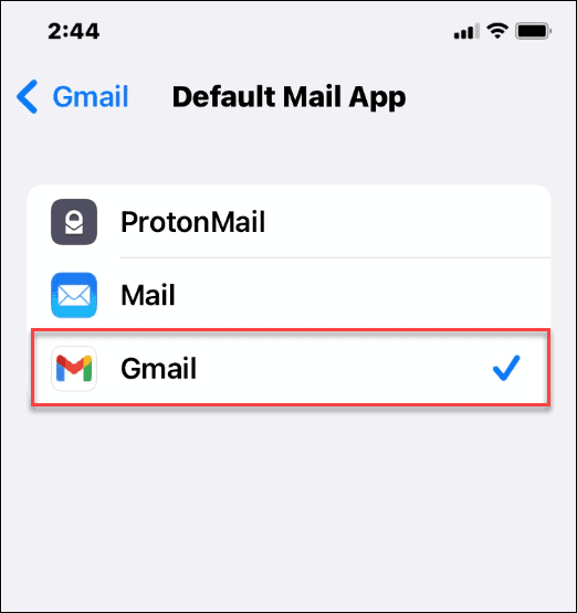 имейл приложения по подразбиране за iPhone