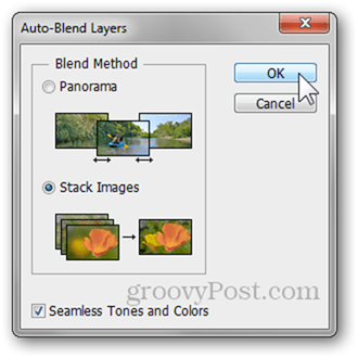 опции за автоматично съчетаване на слоеве безшевни тонове цветове урок за фотошоп