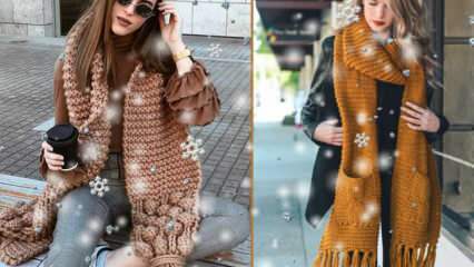 Най-стилните дамски модели плетени шалове за зимата на 2021 година