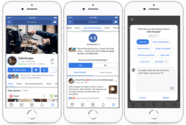 Ново оформление на бизнес страница на Facebook за мобилни устройства: Проверка на социалните медии