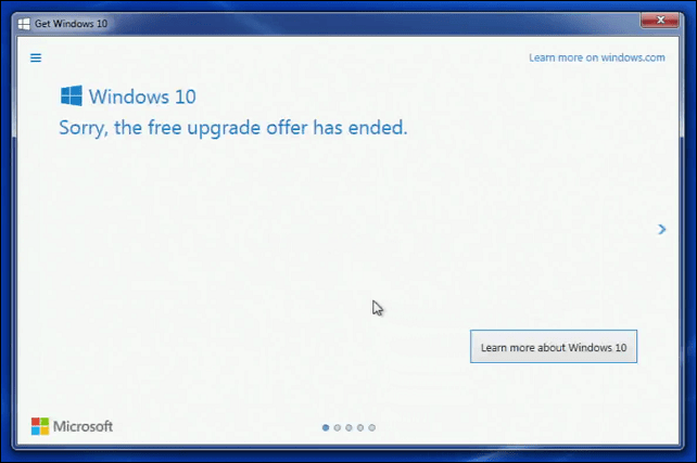 Microsoft препоръчва на клиентите да се свържат с поддръжката за надстройки на Windows 10, които не са завършени до крайния срок