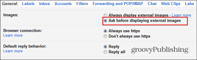 Как да деактивирате автоматично зареждане на изображения в Gmail