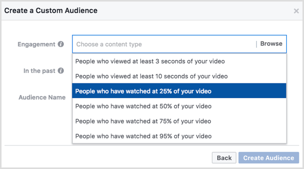 Персонализирана аудитория във Facebook въз основа на гледания на видеоклипове