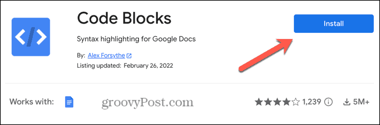 добавка за инсталиране на google docs