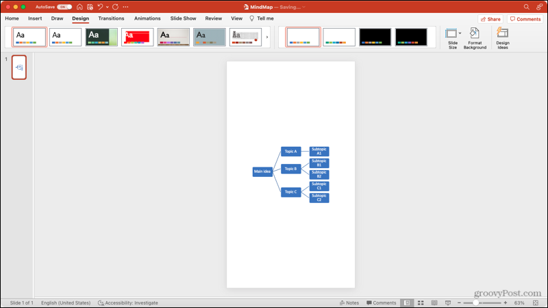 Портретна ориентация на слайдове в PowerPoint на Mac