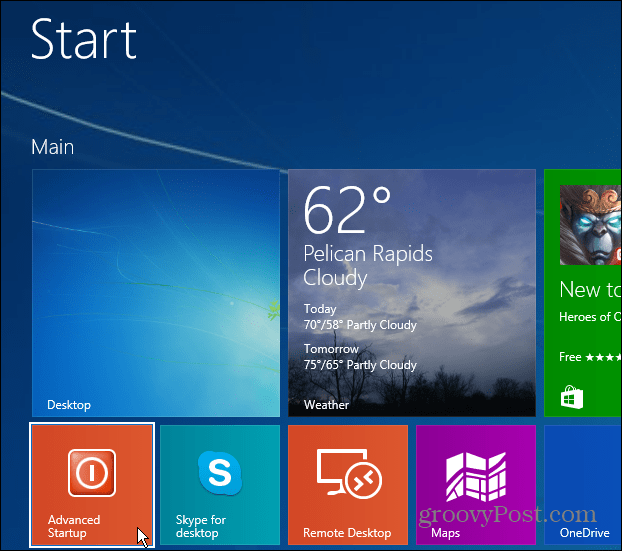 Достъп до Windows 8.1 Advanced Startup по лесния начин