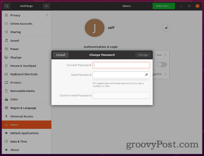Промяна на паролата в Ubuntu