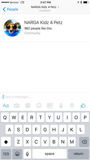 екран на приложението на facebook messenger