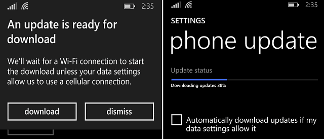 актуализиране на Windows Phone 8-1 Update