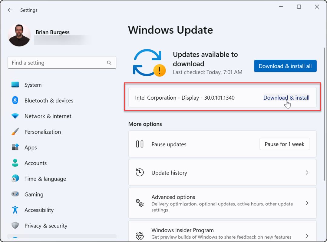 Windows Update драйвер