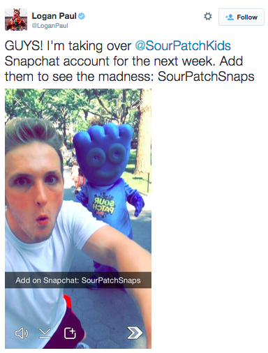 Snapchat изображение от Логан Пол