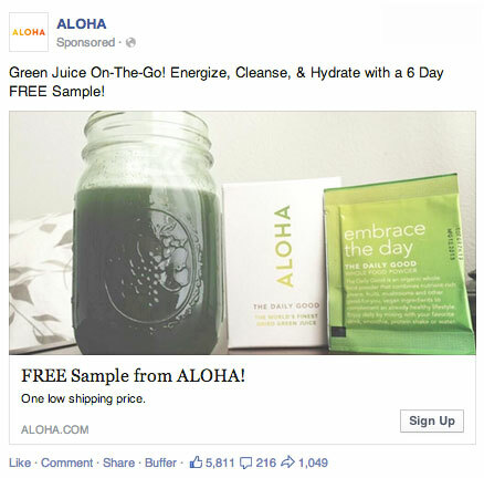 aloha facebook реклама за генериране на олово