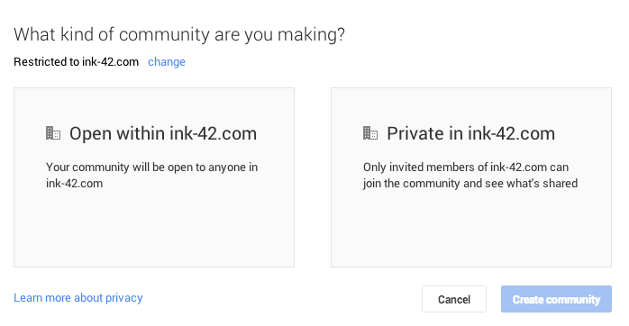 Google + ограничена общност