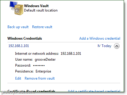 съхранен идентификационен номер може да бъде редактиран от хранилището на Windows 7