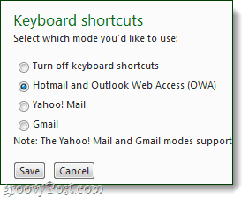 използвайте бързи клавиши за hotmail или yahoo или gmail