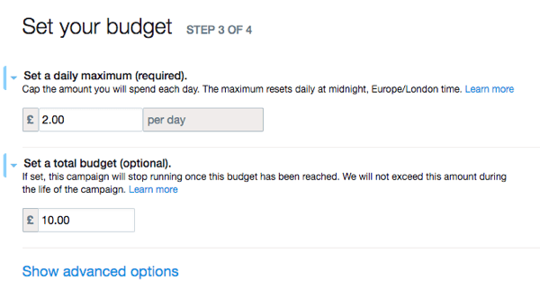 Настройте бюджета на рекламата си в Twitter.